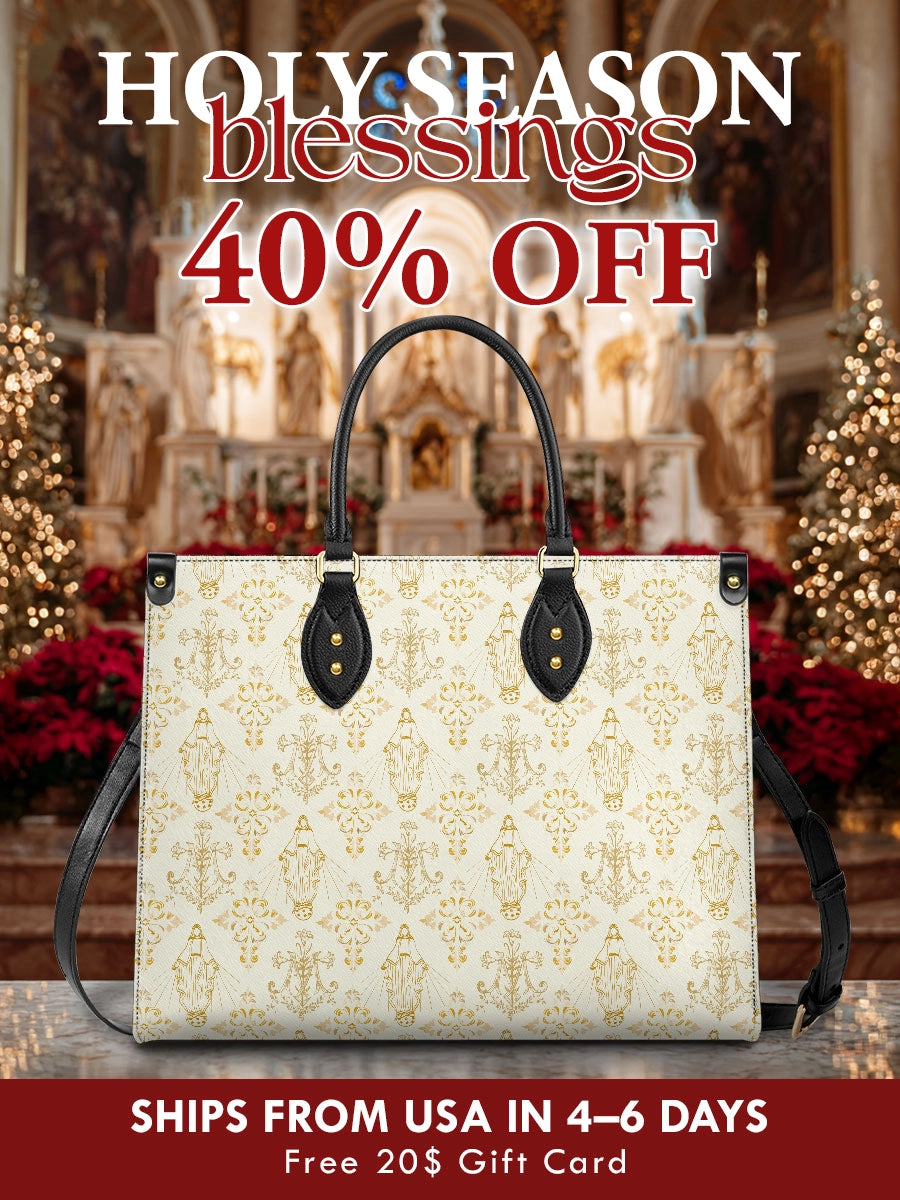 Catholight  The Ave Maria Pattern Leather Bag