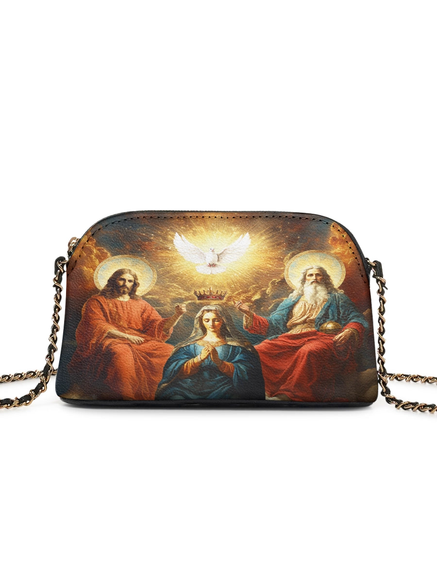 Catholight Coronation Of Mary Leather Crossbody Bag