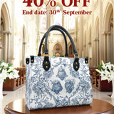 Catholight  Sacred Elegance: Blue and White Devotion Leather Bag
