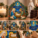 Catholight Holy Nativity Wooden Faith Block
