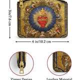 Catholight Sacred Heart of Divine Love Leather Rosary Pouch