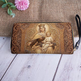 Catholight Lady Of Mount Carmel Leather Wallet Purse