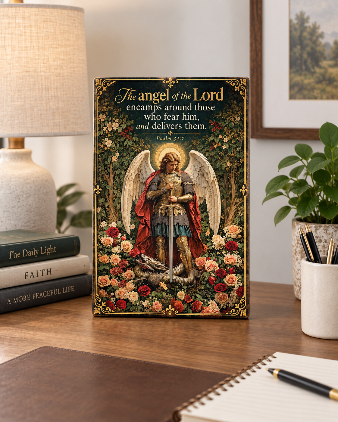 Catholight Archangel's Triumph Devotional Wooden Art Quote