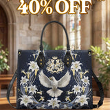 Catholight  The Holy Spirit and Lily Devotional Leather Bag