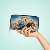 Catholight Divine Ascension: The Heavenly Embrace Leather Wallet Purse