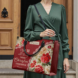 Catholight  Blooming With Faith Personalized Leather Bag