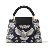 Catholight The Holy Spirit and Lily Devotional Leather Satchel Bag