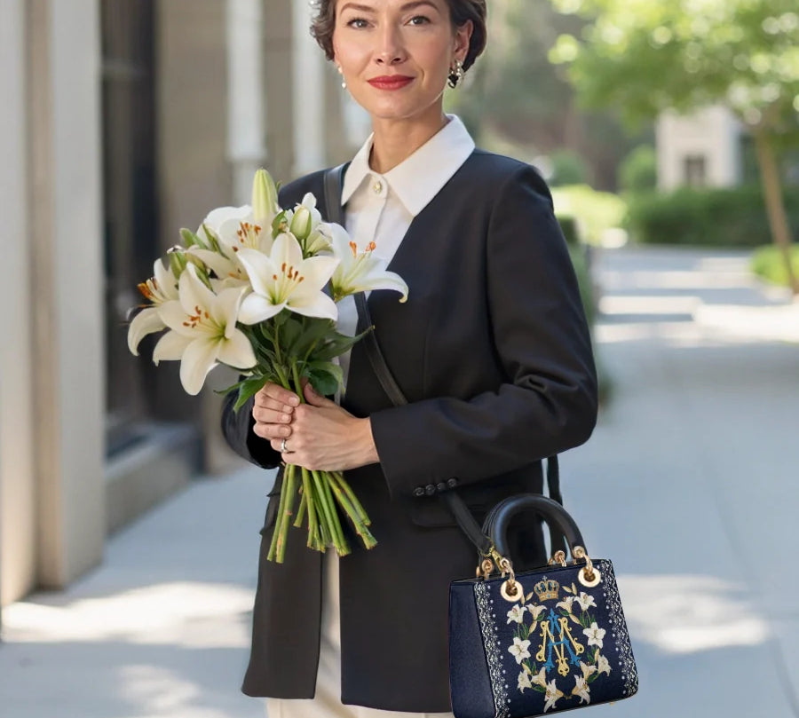 Catholight Crown Of Grace Lady Leather Bag