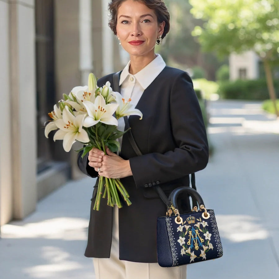 Catholight Crown Of Grace Lady Leather Bag