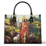 Ledertasche mit Hirtenmotiv „Johannes der Täufer“
