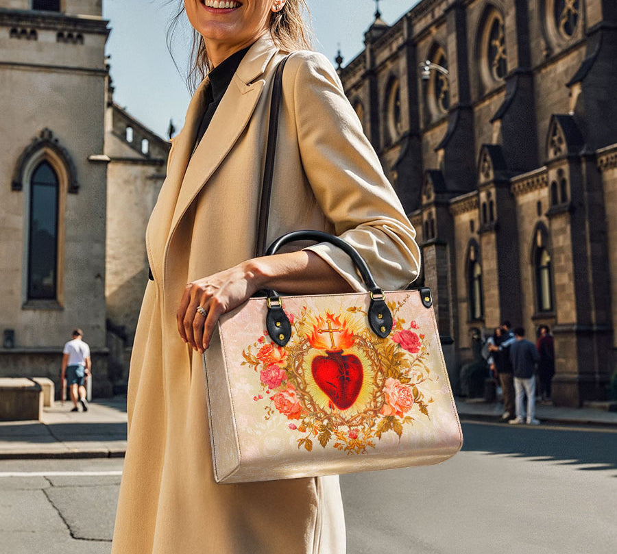 Catholight Borsa in Pelle Sacro Cuore di Grazia