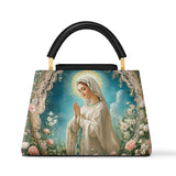 Catholight Lady Of Lourdes Leather Satchel Bag