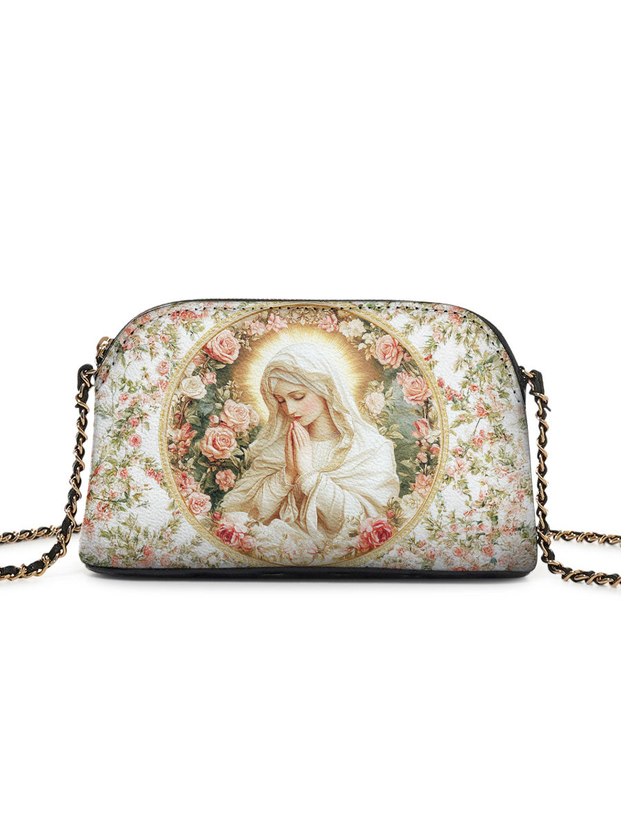 Catholight Virgin Mary's Grace Leather Crossbody Bag