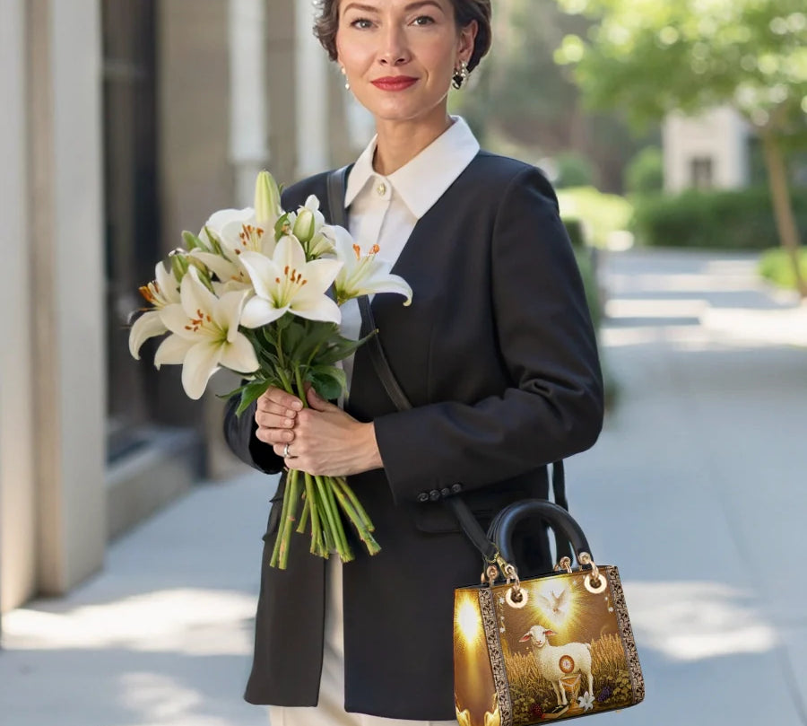 Catholight The Lamb Of Redemption Lady Leather Bag