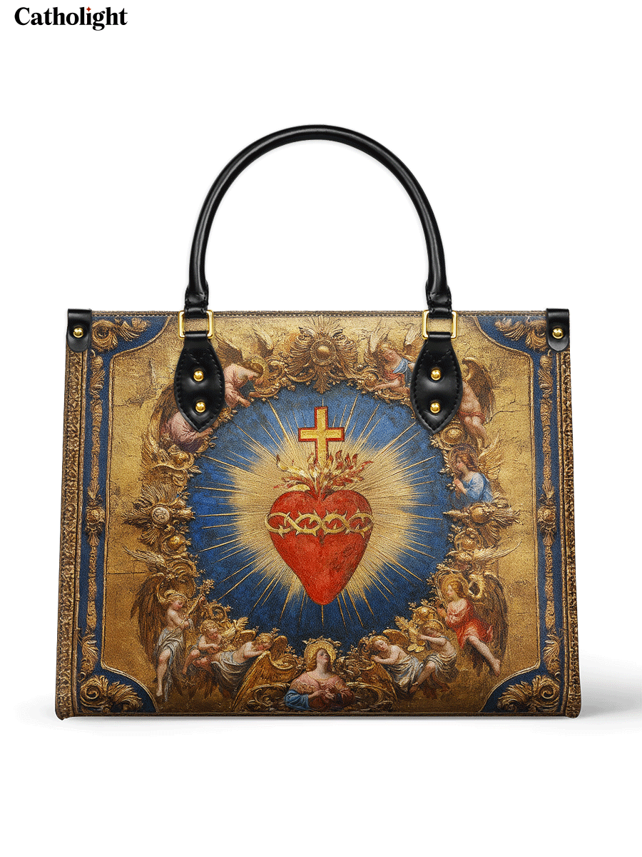 Catholight  Sacred Heart of Divine Love Leather Bag