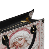 Catholight Sacred Serenity: The Madonna’s Tender Embrace Leather Bag