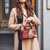 Catholight  Blooming With Faith Personalized Leather Bag