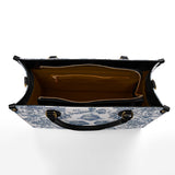 Catholight  Sacred Elegance: Blue and White Devotion Leather Bag