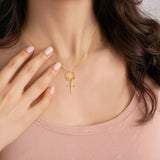 Catholight Crown of Thorns Cross Necklace in Gold Vermeil