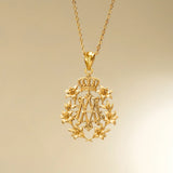Catholight Queen of Heaven Marian Lily Necklace in 18K Gold Vermeil