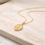 Catholight Double-Sided Miraculous Medal & Marian Monogram Necklace in 18K Gold Vermeil