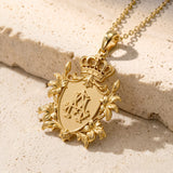 Catholight Crowned Marian Lily Medal Necklace in 18K Gold Vermeil