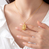 Catholight Madonna and Child Rose Medal Necklace in 18K Gold Vermeil