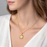 Catholight Crowned Marian Lily Medal Necklace in 18K Gold Vermeil