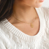 Catholight Openwork French Auspice Maria Necklace in Gold Vermeil