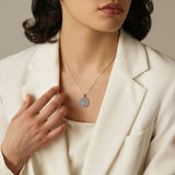 Catholight ST. Joseph and Three Heart Reversible Necklace in Oxidized Sterling Silver