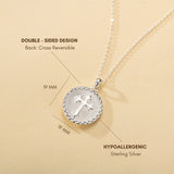 Catholight Sacred Heart and Cross Necklace in Sterling Silver