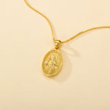 Catholight Sacred Heart of Jesus & Cross Protector Necklace in Gold Vermeil