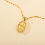 Catholight Sacred Heart of Jesus & Cross Protector Necklace in Gold Vermeil