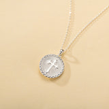 Catholight Sacred Heart and Cross Necklace in Sterling Silver