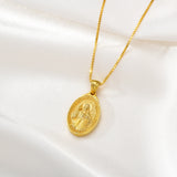 Catholight Sacred Heart of Jesus & Cross Protector Necklace in Gold Vermeil