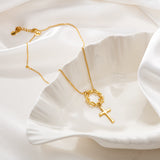 Catholight Crown of Thorns Cross Necklace in Gold Vermeil