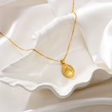 Catholight Sacred Heart of Jesus & Cross Protector Necklace in Gold Vermeil
