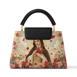 Catholight Little Flower Elegance Leather Satchel Bag