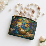Catholight Holy Nativity Leather Rosary Pouch