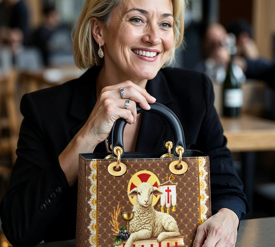 Catholight Agnus Dei Lady Leather Bag