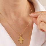 Catholight Vier-Wege-Kreuz-Halskette in Gold Vermeil 