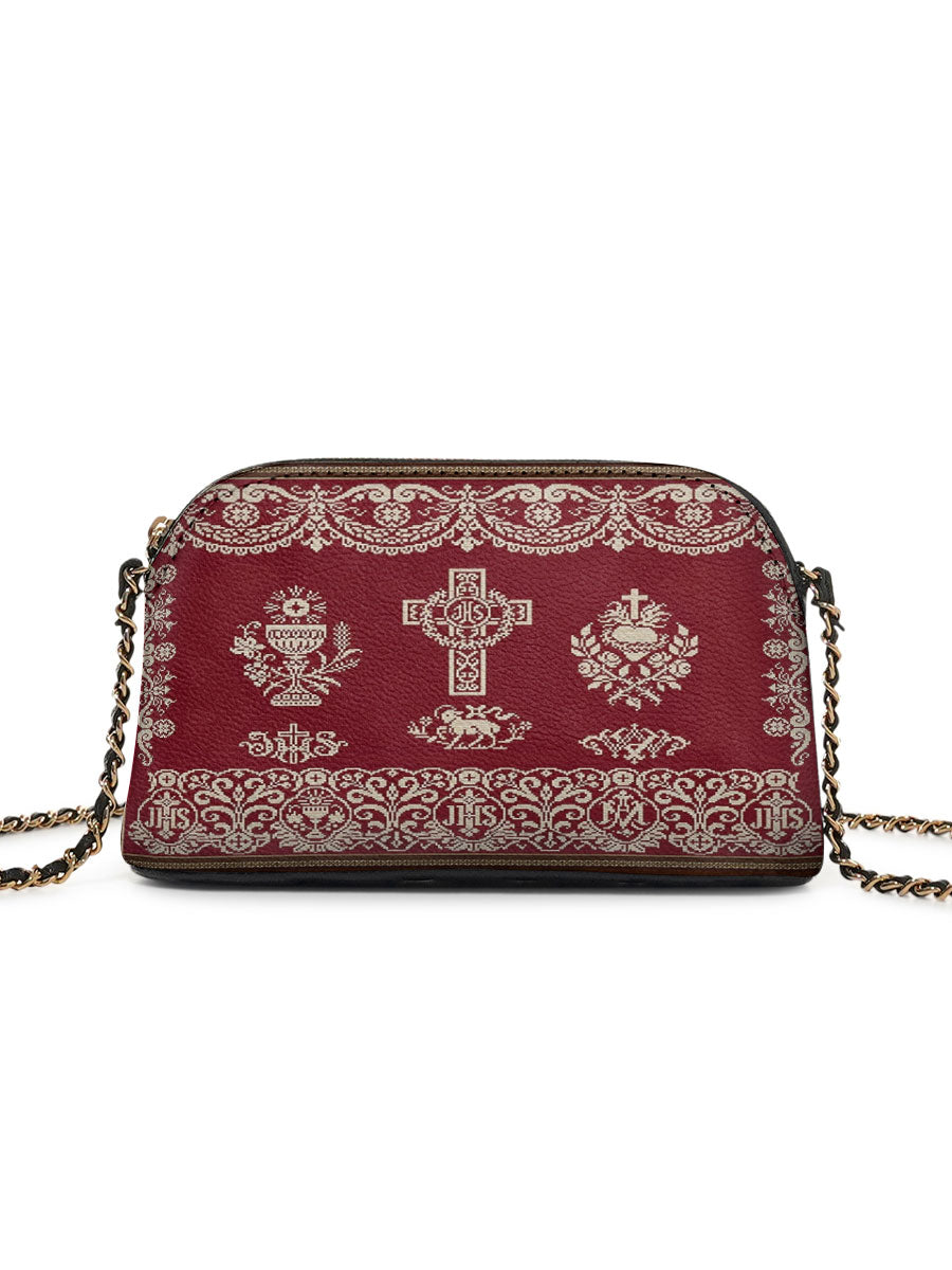 Catholight Liturgical Elegance Leather Crossbody Bag