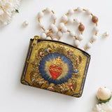 Catholight Sacred Heart of Divine Love Leather Rosary Pouch