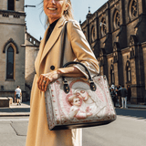 Catholight Sacred Serenity: The Madonna’s Tender Embrace Leather Bag