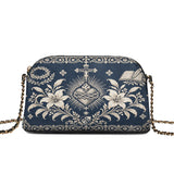 Catholight St. Catherine of Siena Sacred Heart & Lilies Leather Crossbody Bag