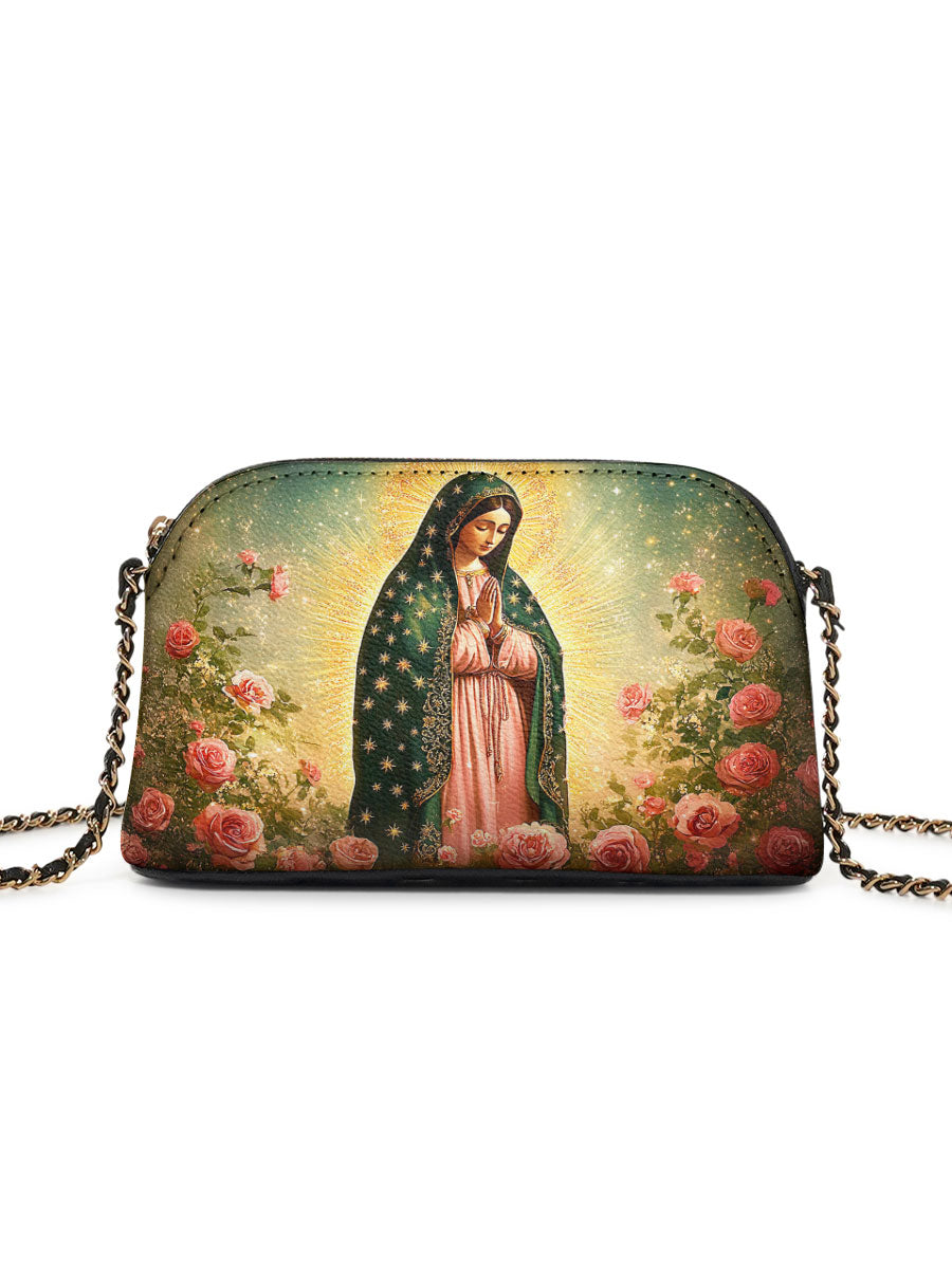 Catholight Roses of Guadalupe Leather Crossbody Bag