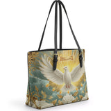 Catholight  Grace of the Holy Spirit Personalized Leather Tote Bag