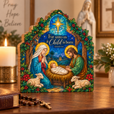 Catholight Holy Nativity Wooden Faith Block