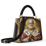 Catholight Saint Nicholas The Patron of Generosity Leather Satchel Bag