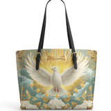 Catholight  Grace of the Holy Spirit Personalized Leather Tote Bag